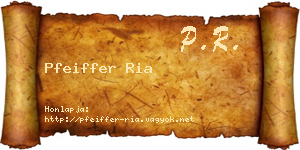 Pfeiffer Ria névjegykártya
